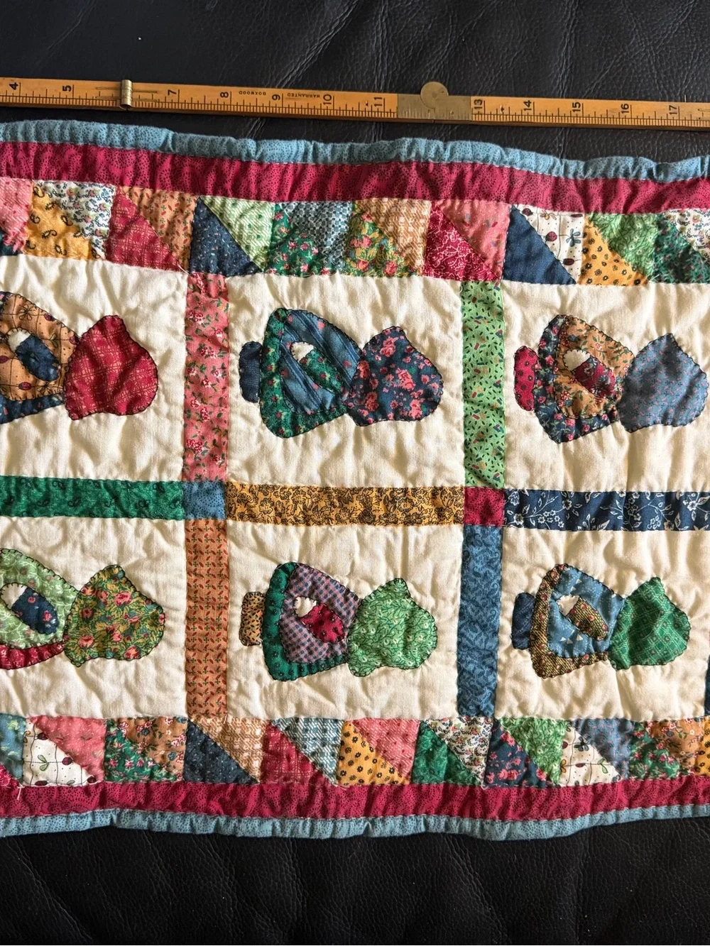 Vintage Hand Sewn Sunbonnet Sue Doll Quilt 21